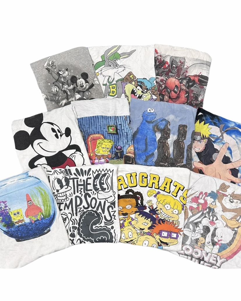 キャラクターTシャツ まとめ売り 10枚セット 古着卸　※ダメージ、シミ汚れがある商品となります。