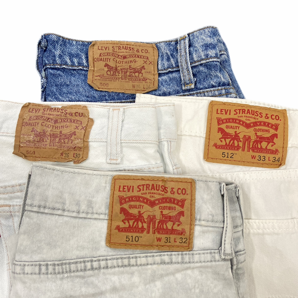 90s～ LEVI'S リーバイス デニムパンツ  501 / 505 / 510 / 512 まとめ売り 4枚セット 古着卸 MJ0056